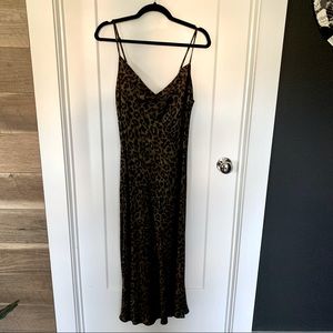 Zara Animal Print Slip Dress